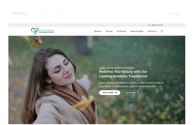 landing page screenshot image of a flagstaff website design for flagstaffhealthspa.com