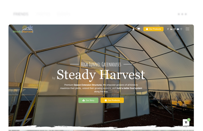 landing page screenshot image of a flagstaff website design  for hightunnelgreenhouses.net