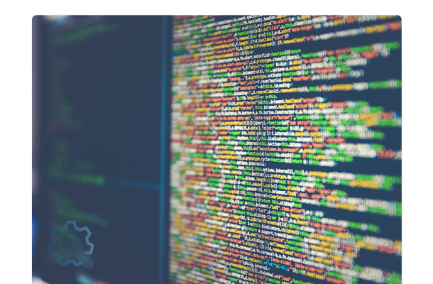 a closeup of a desktop monitor with code