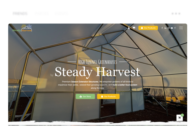 landing page screenshot image of a flagstaff website design  for hightunnelgreenhouses.net