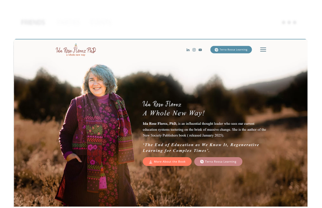 landing page screenshot image of a flagstaff website design for idaroseflorez.com