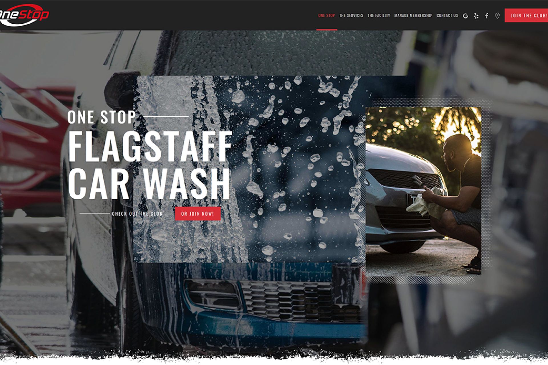 Phone landing page with background for a Flagstaff web design client